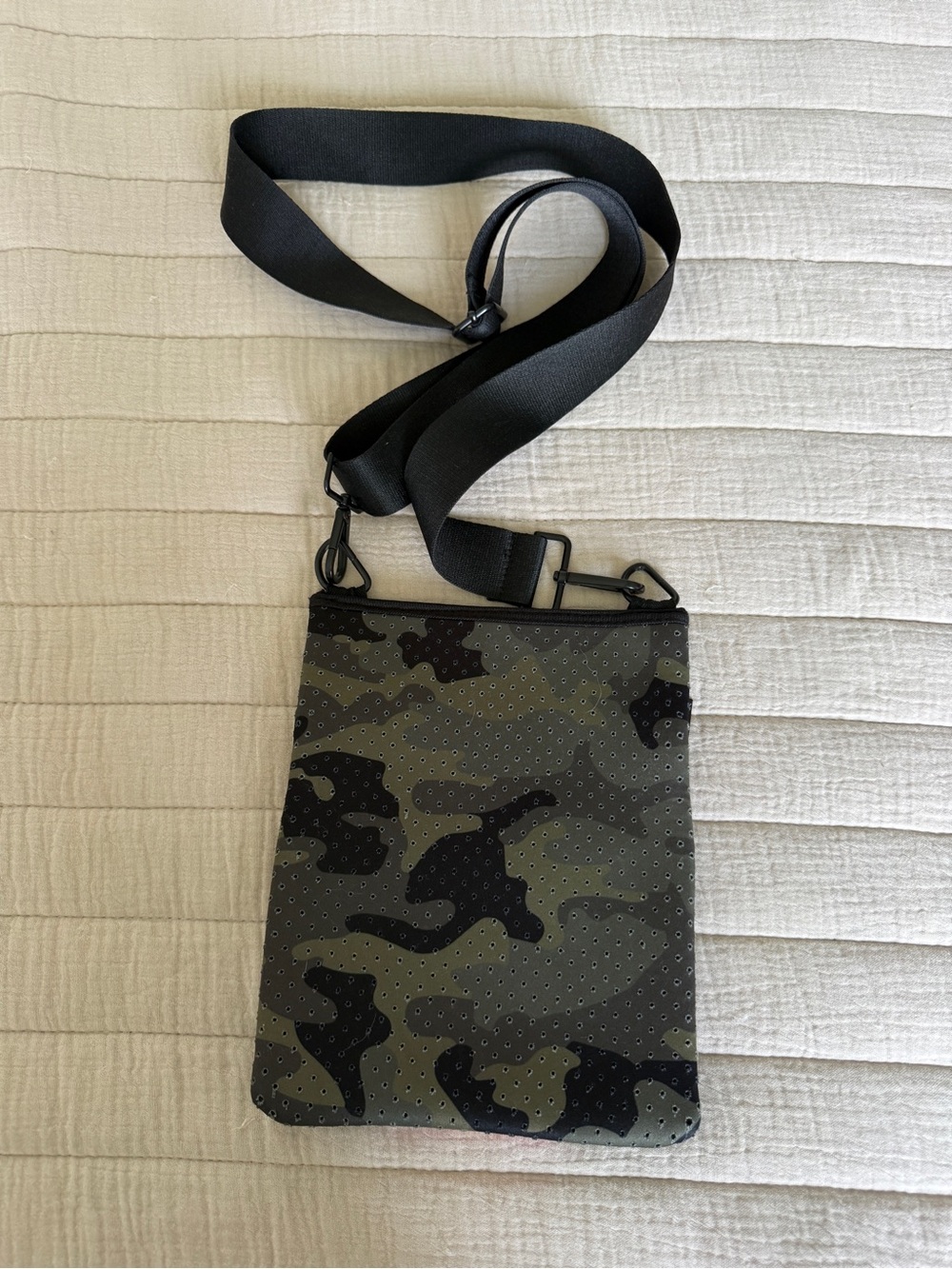 Crossbody Bag - Black Camouflage with Pink & Orange Stripe - Picture 3 of 3